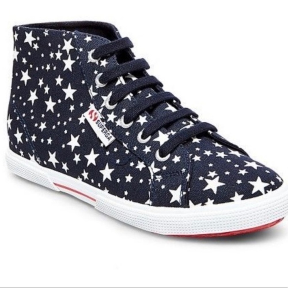 Superga for Target Navy Blue and white star print sneakers.